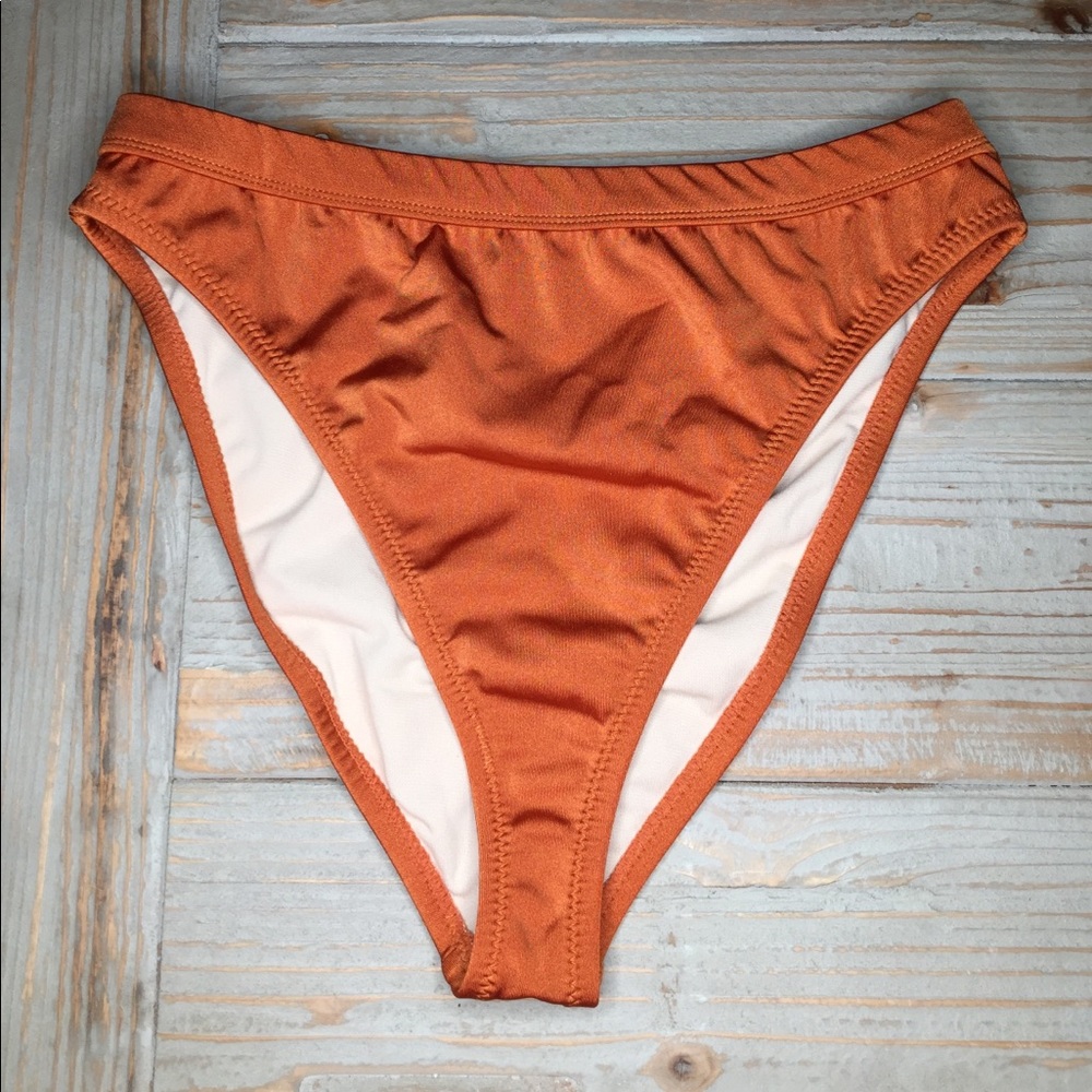 Auburn brown high waist swim bottoms